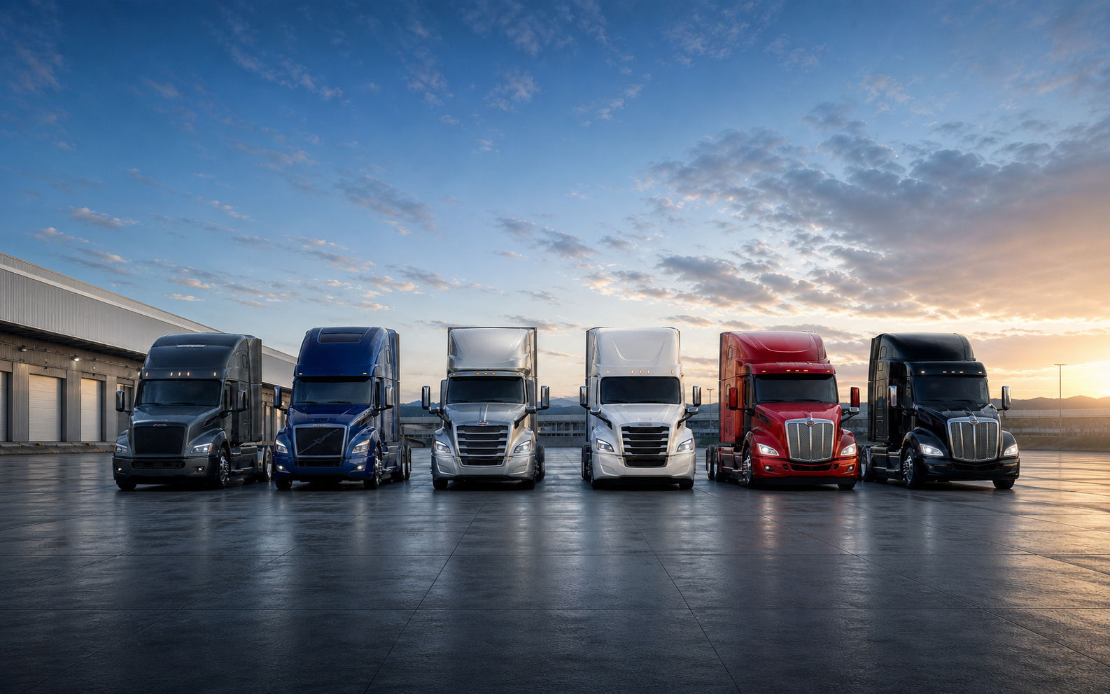 Six North American heavy-duty trucks representing the SNP platform focus